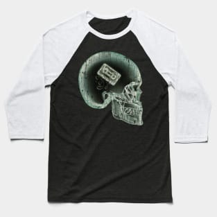 Retro Audio Cassette Skull Baseball T-Shirt